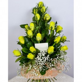 19 Yellow Roses Bouquet